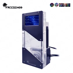 FREEZEMOD AlO Reservoir LCD Pump 960L/H Integrated One-piece Water Tank Flowmeter Data Thermometer ARGB Display Liquid PUB-FXDDC
