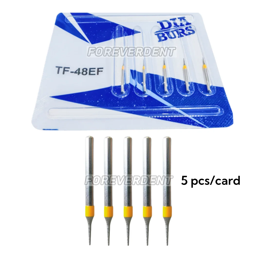 

100pcs Dental Tapper Flat Extra Fine Diamond Burs Interproximal Enamel Reduction IPR TF-48EF Veneer Gap