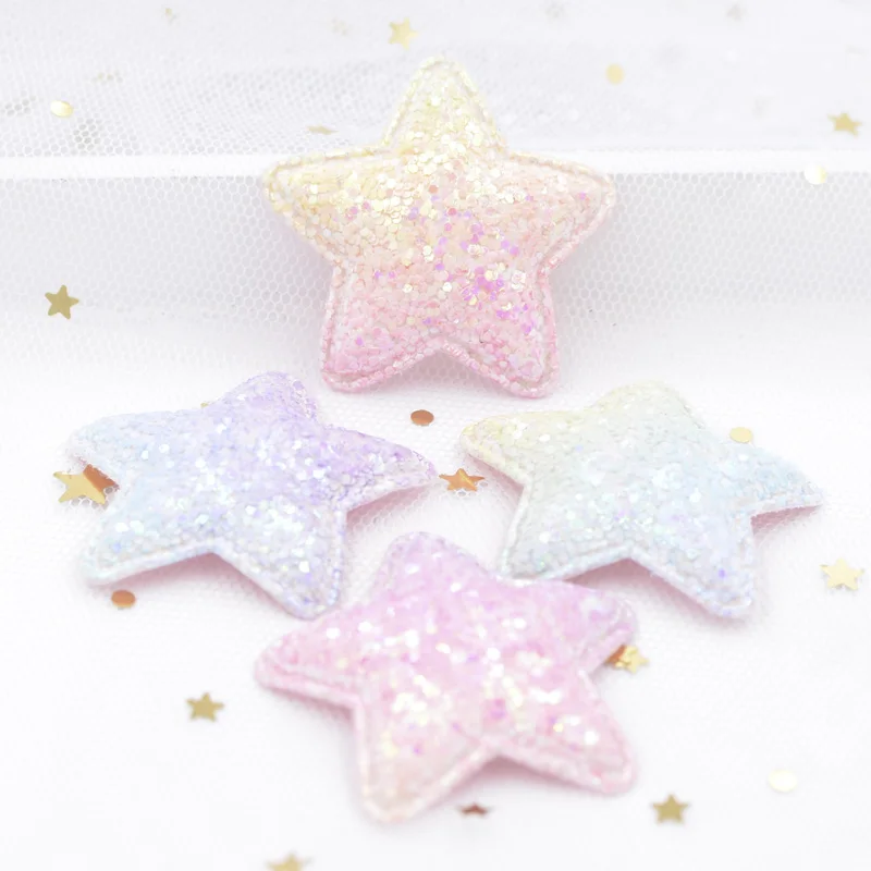 4CM Bling opalizujące aplikacje na włosy BB Clip Decor gwiazda wyściełane naszywki dla majsterkowiczów rzemiosło ubrania nakrycia głowy akcesoria do kapeluszy