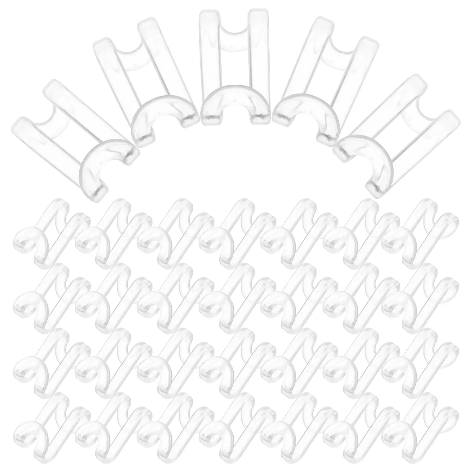 

60pcs Clothes Hanger Connector Hooks Space Saving Transparent ABS Material Closet Storage Wardrobe Organization Multi Layer