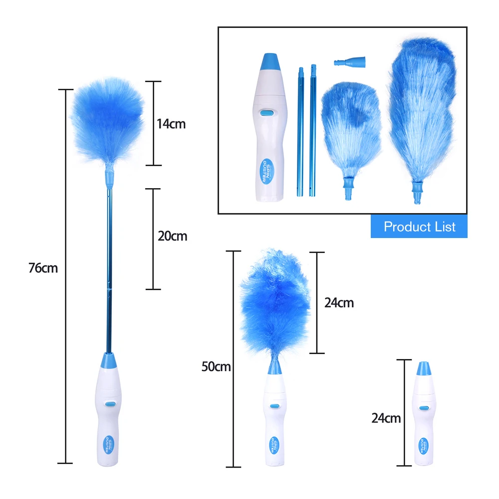 전기 회전 먼지털이 용수철 브러시, 원단 조절 가능, 360 ° 회전 먼지 청소기 청소 브러시, 가정용 도구, 즉시 먼지털이 