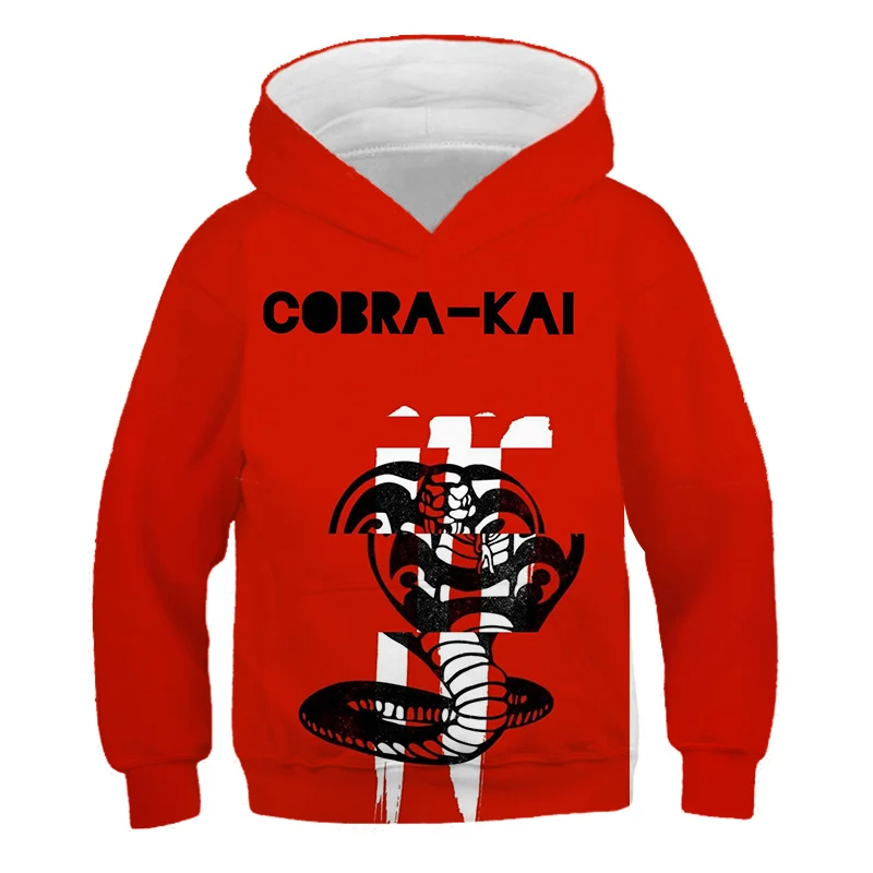 

2023 Kids 3D Hoodie Cobra Kai sweatshirt Long sleeve Movie Boy Clothes Hip Hop Genre 1-14 years Kids Hoodies Children's Clothes