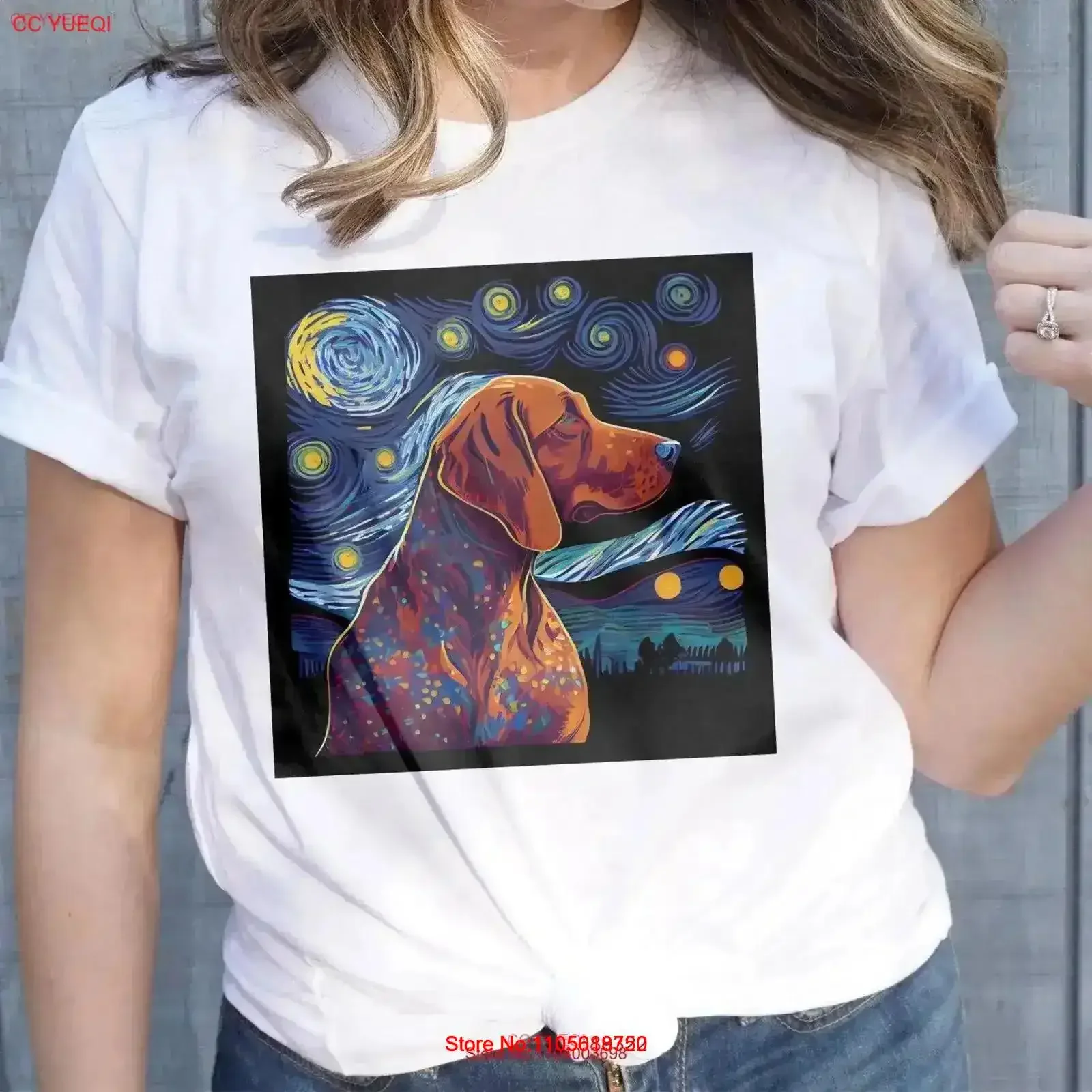 Vizsla pet puppy shirt Dog breed Short sleeve T Starry Night gifts for owners lovers vintage Washed Stylish Comfortable fashion