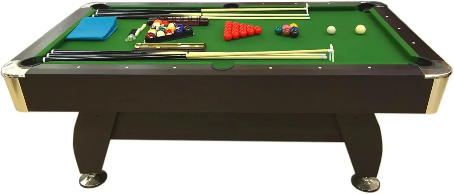 Mesa de bilhar de 8' pés com sistema de retorno automático de bola snooker conjunto completo de acessórios jogo vintage verde 8 pés