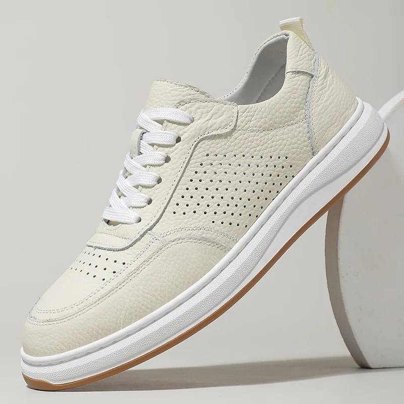 

Новая осенняя мужская обувь, повседневная обувь из натуральной кожи с микропорами, обувь для скейтборда на плоской подошве, молодежные слипоны