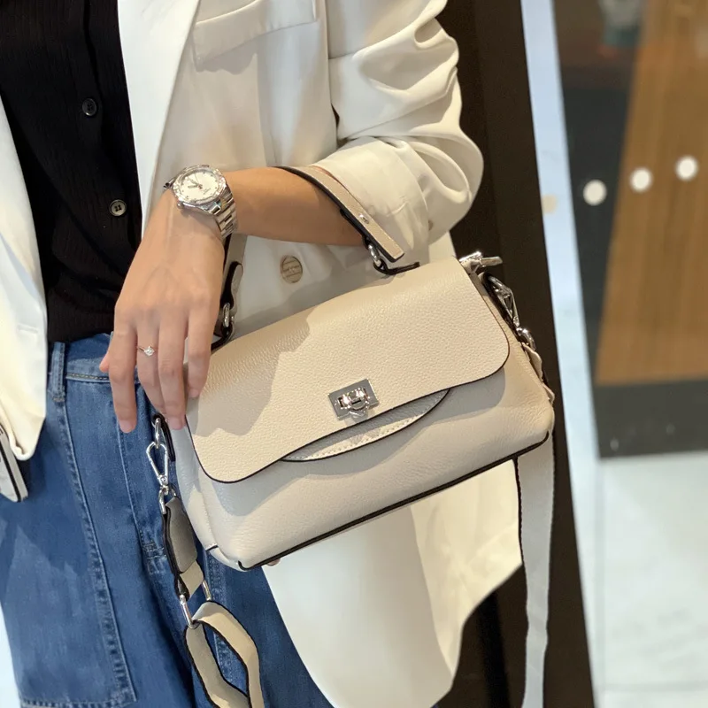 Genuine Leather Women's Bags Fashion Ladies Casual Handbags Soft Cow Leather Versatile One Shoulder Messenger Bag High Quality