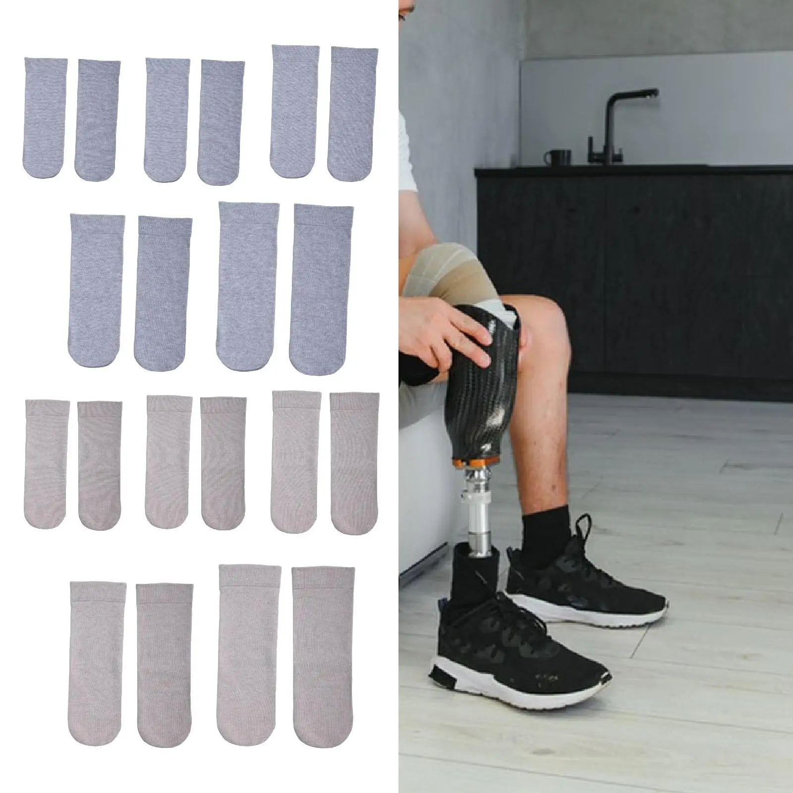 

Breathable Amputee Socks Thickened Cotton Elastic Stump Sock for Comfortable Leg Prosthetics