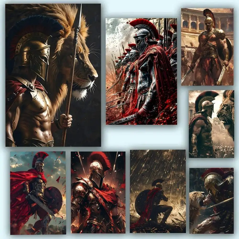 Classic Movie 300 S-Spartans Posters Self Adhesive Waterproof Ideal For Living Room Bedroom Bar Decoration
