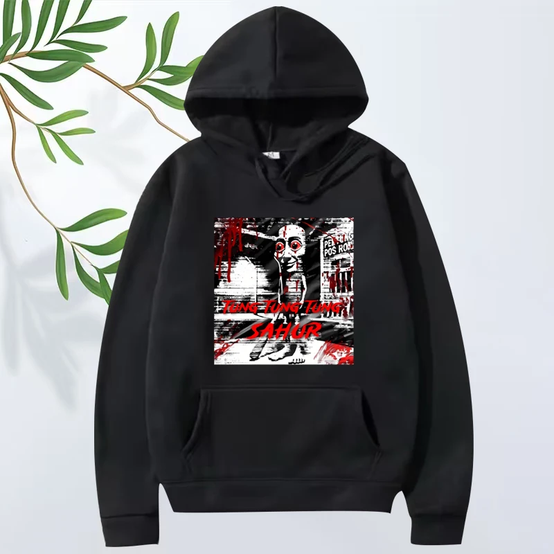 

tung tung tung sahur horror hoodie men women Italian Brainrot Long sleeve Sweatshirt with print Graphics oversized hoodie unisex
