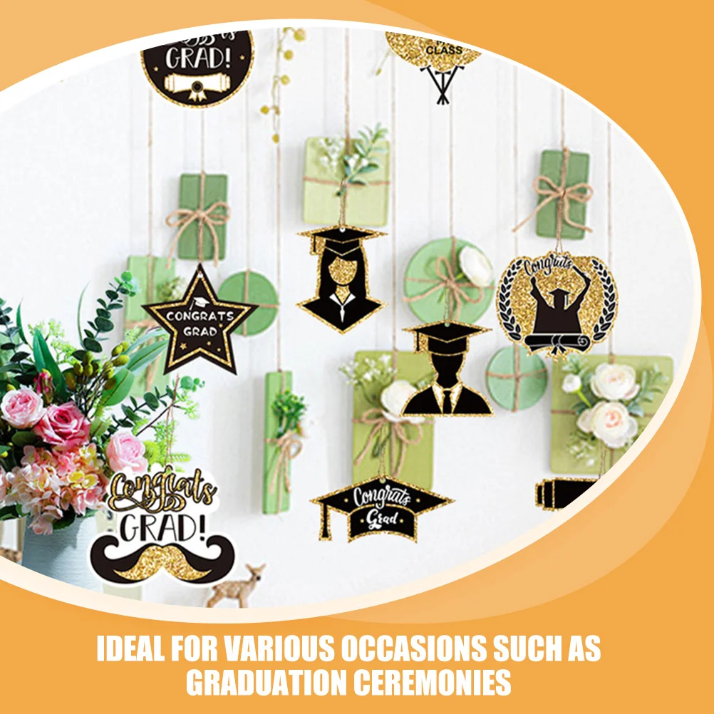 

1 set 1 Set Graduation Paper Hanging Pendant 2024 Grad Tags For Wall Door Yard Party Supplies Decorative Sign Hanging Graduation