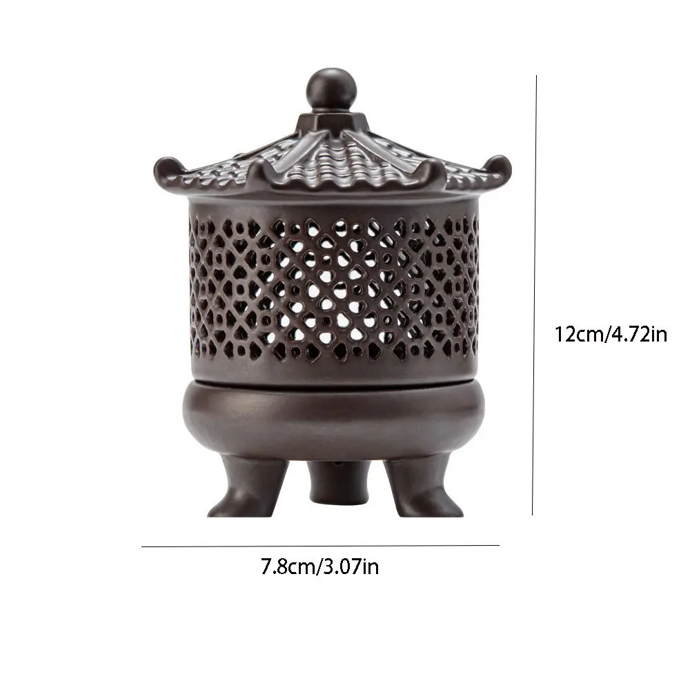 Ceramics Incense Burner with Lid Creative Aromatherapy Holder Retro Sandalwood Agarwood Stove Candlelight Dinner Props
