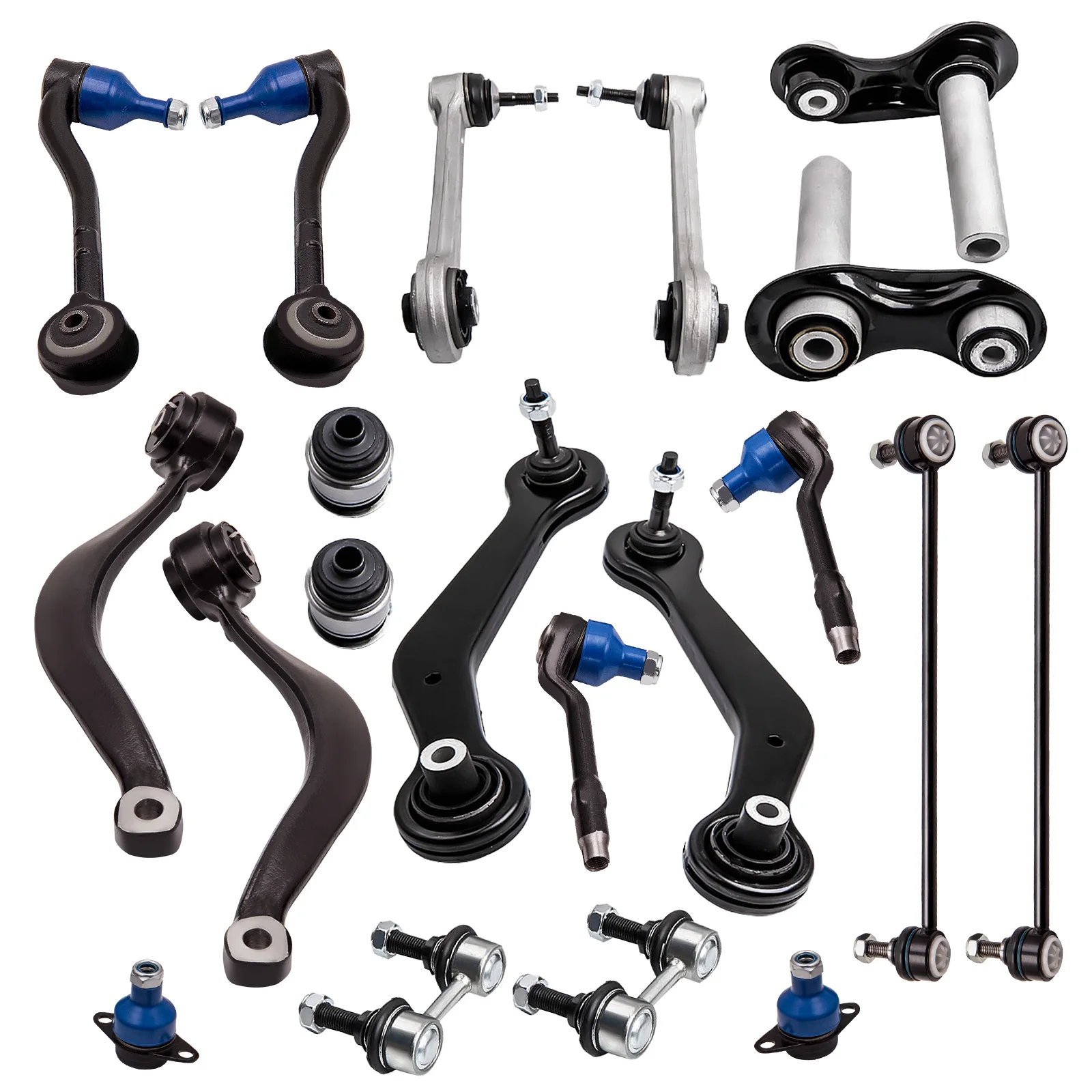 Front+Rear Control Arm Ball Joint Suspension Kit for BMW X5 2.5i 3.0i 4.4i 4.8is for E53 2000-2006 Front Lower 20pcs