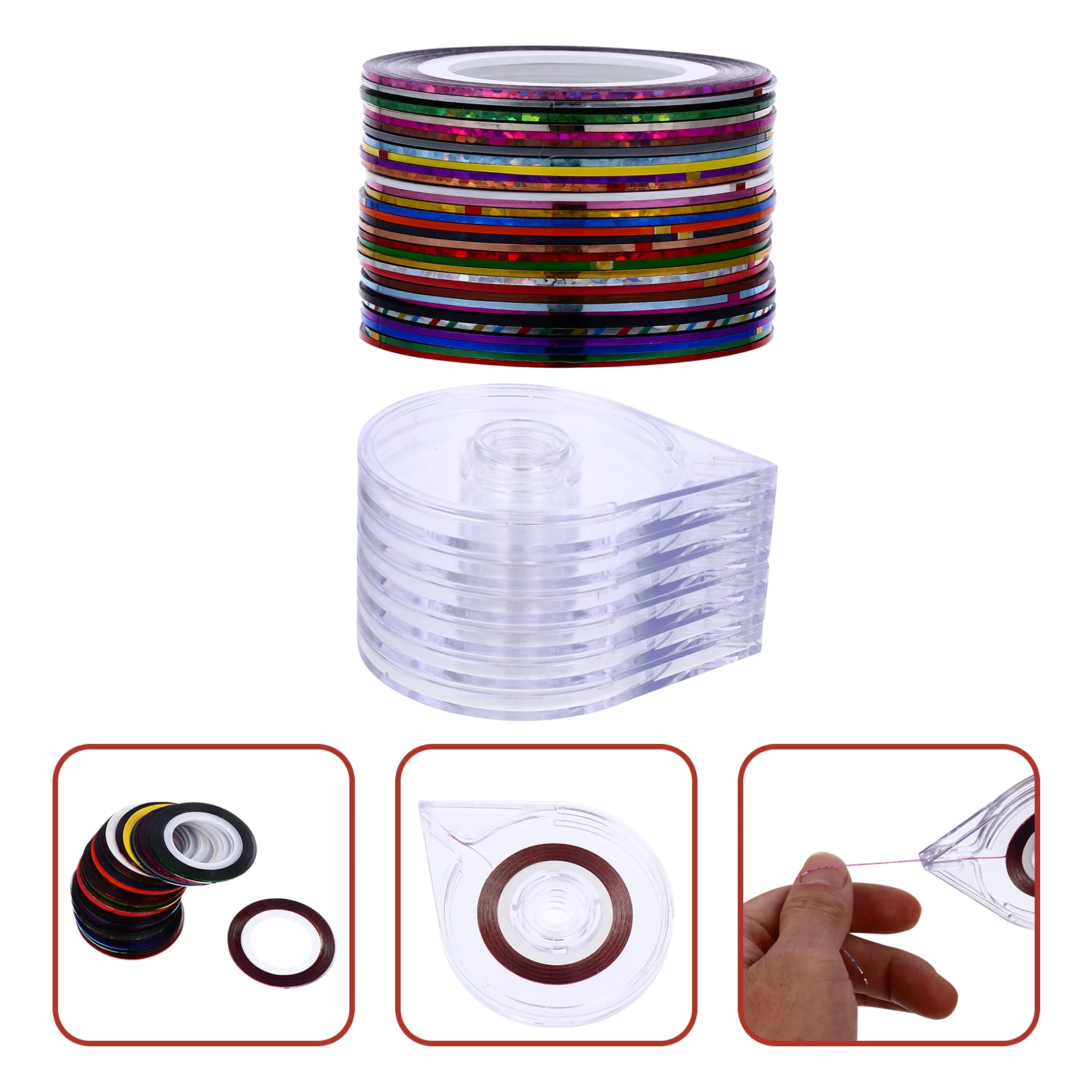 

Nail Gold and Silver Thread The Tape Striping Line Sticker Adhesive Decor Manicure Lines Tips