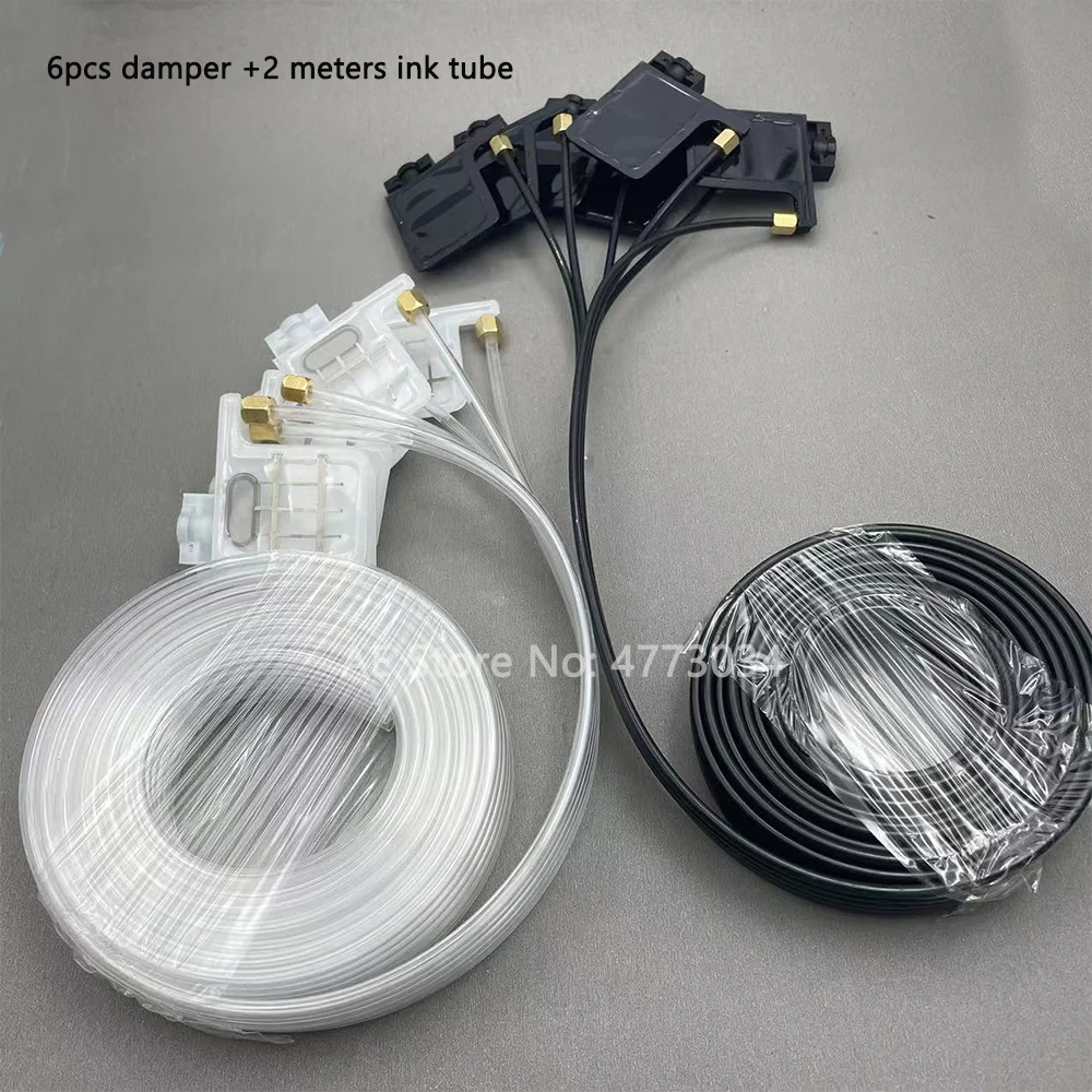 6 Colors Ink Damper With 2 Meters Tube Pipe Hose Line For Epson XP600 Eco Solvent UV DTF Printer Ink Dumper