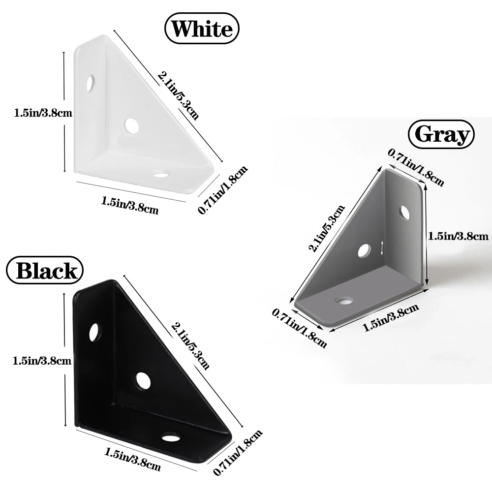 4pcs right triangle corner supports black and white gray decorative corner support Cold rolled steel supports connection support