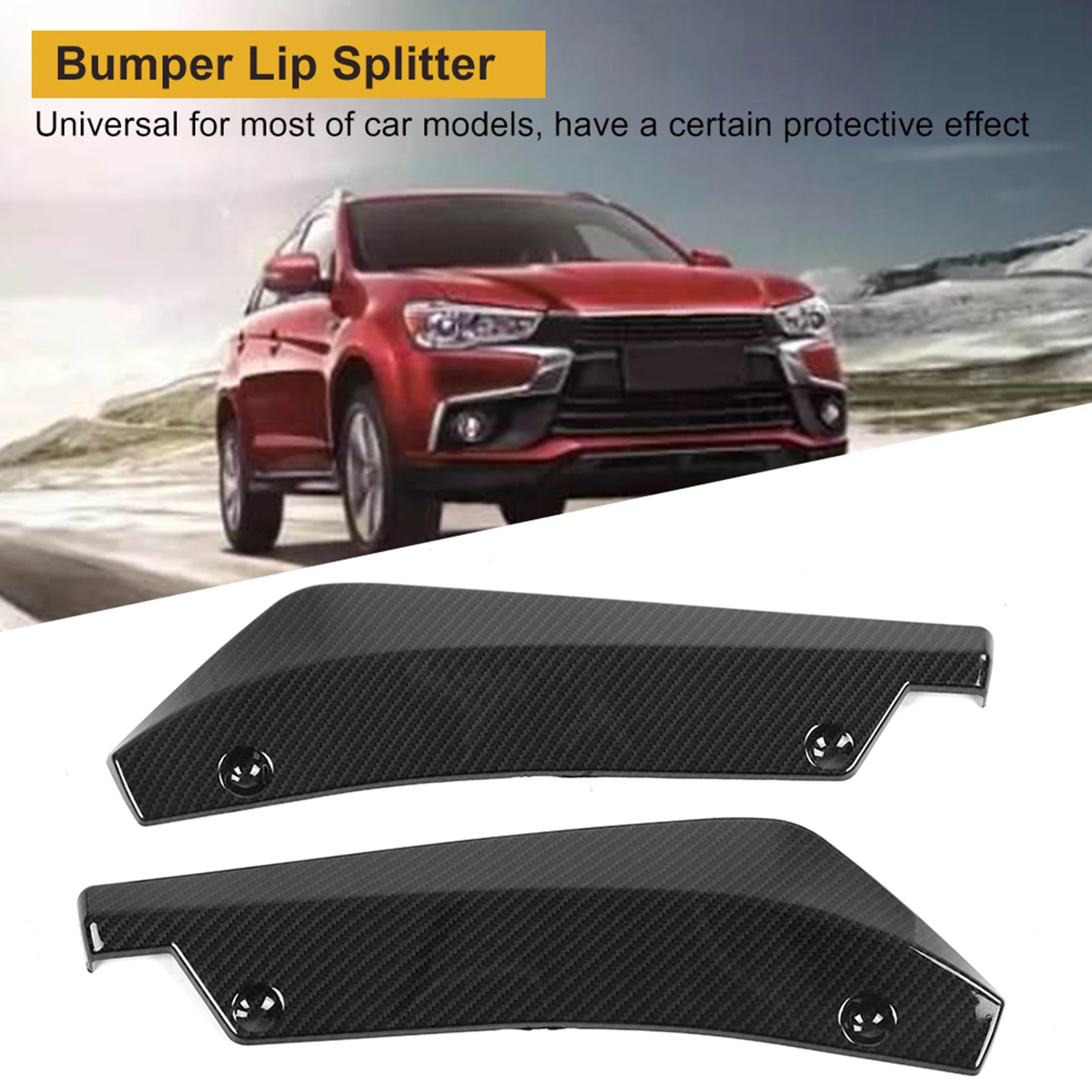 1 Pair of Universal Car Modified Rear Bumper Canard Diffuser Spoiler Lip Splitter Fins Bumper Splitter Fins Rear Bumper Diffuser