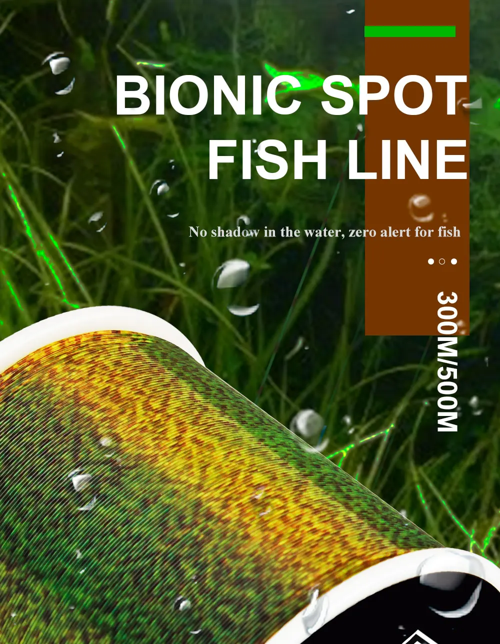 FTK 300/500 m Unsichtbare Angelschnur Speckle Fluorkohlenstoff-Beschichtungsschnur 0,14 mm-0,50 mm 4,13 LB-34,32 LB Superstarke gefleckte Schnur – Detail 1