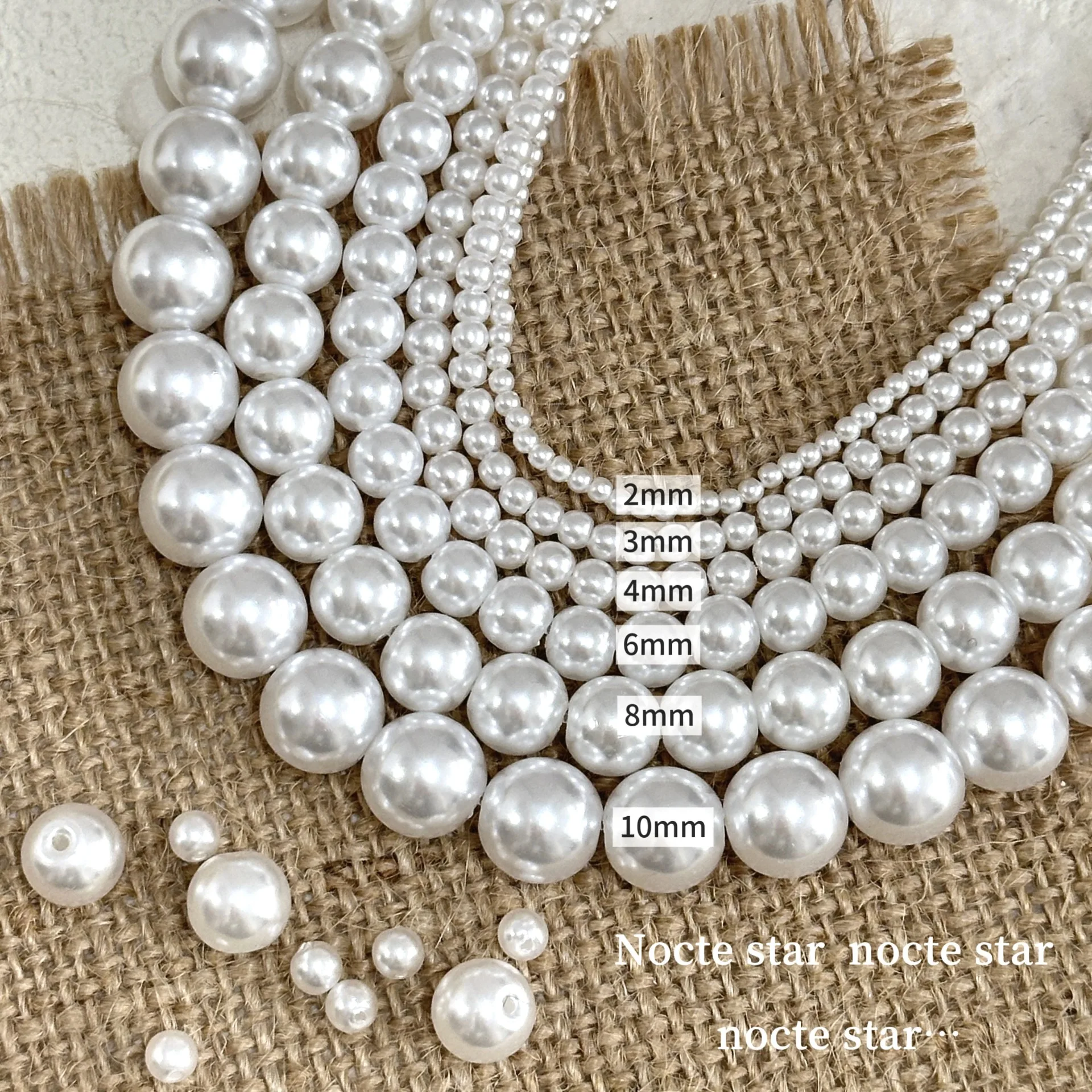 100pcs/Lot White Pearl-Like Resin Beads Sizes 3/4/6/8/10mm Round Loose Spacer Beads For Jewelry Making Diy Necklaces Bracelets