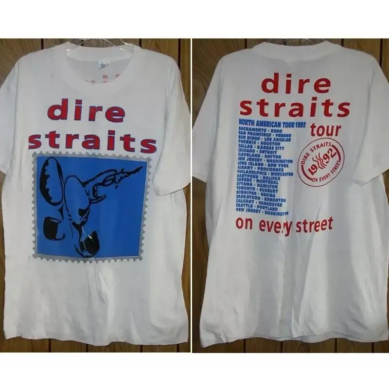 

Dire Straits Concert Tour T Shirt 1992 On Every Street 2 Side White