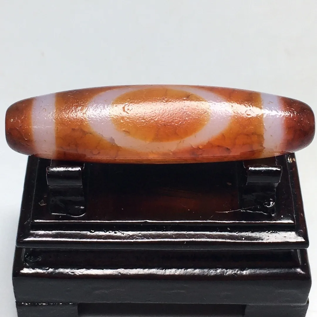 Rare Tibetan Buddhism Agate Heaven Earth Dzi Bead Amulet Necklace Pendant P1113