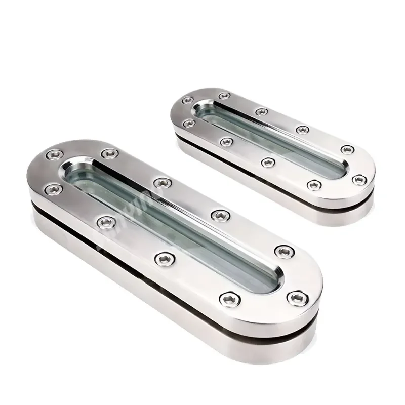 Stainless Steel Welding Sanitary View Elliptical Oval Tank Sight Glass Fitting for Pressure Vessels
