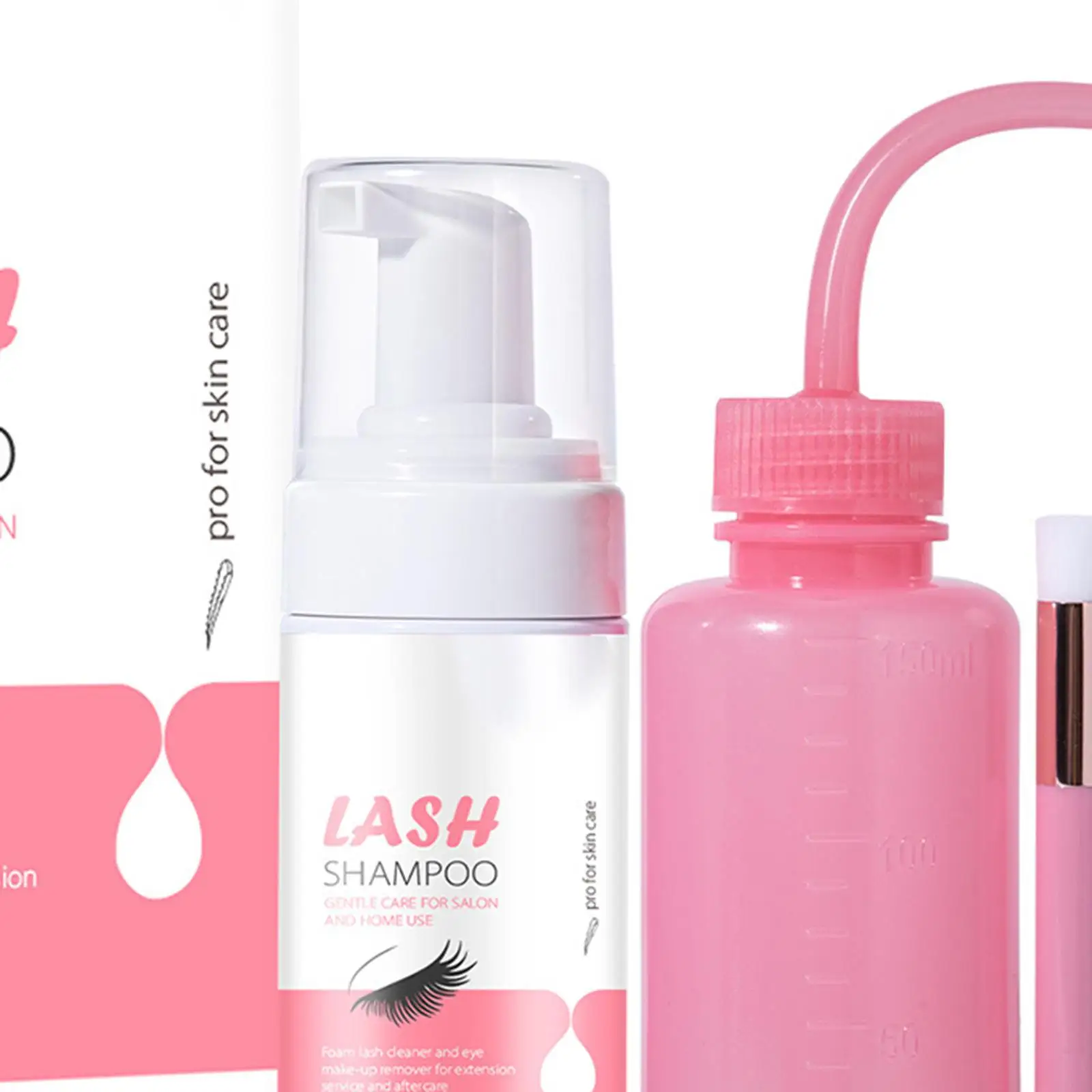 Eyelash Shampoo Eyelash Extension Shampoo Brush Lash Eyelid Foam Cleanser Mini Lash Cleaning Kit for Natural Lashes Professional