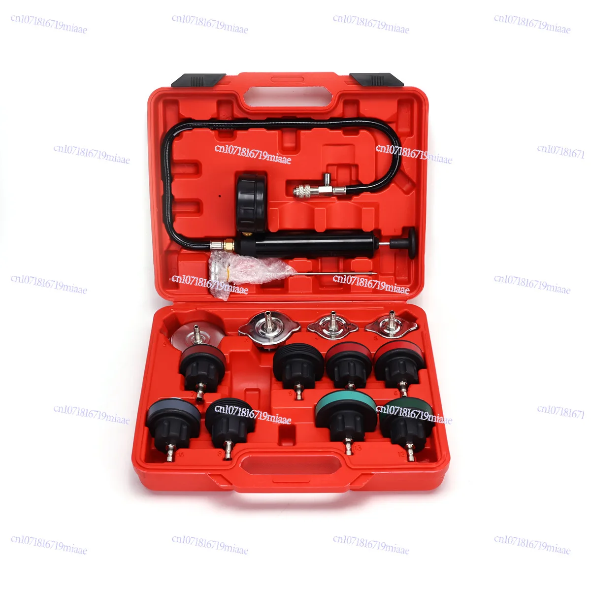 Automobile Water Tank Pressure Leak Detection Tool 14 Pieces Coolant Replacement Leak Detector Vacuum Pressure Gauge Detector