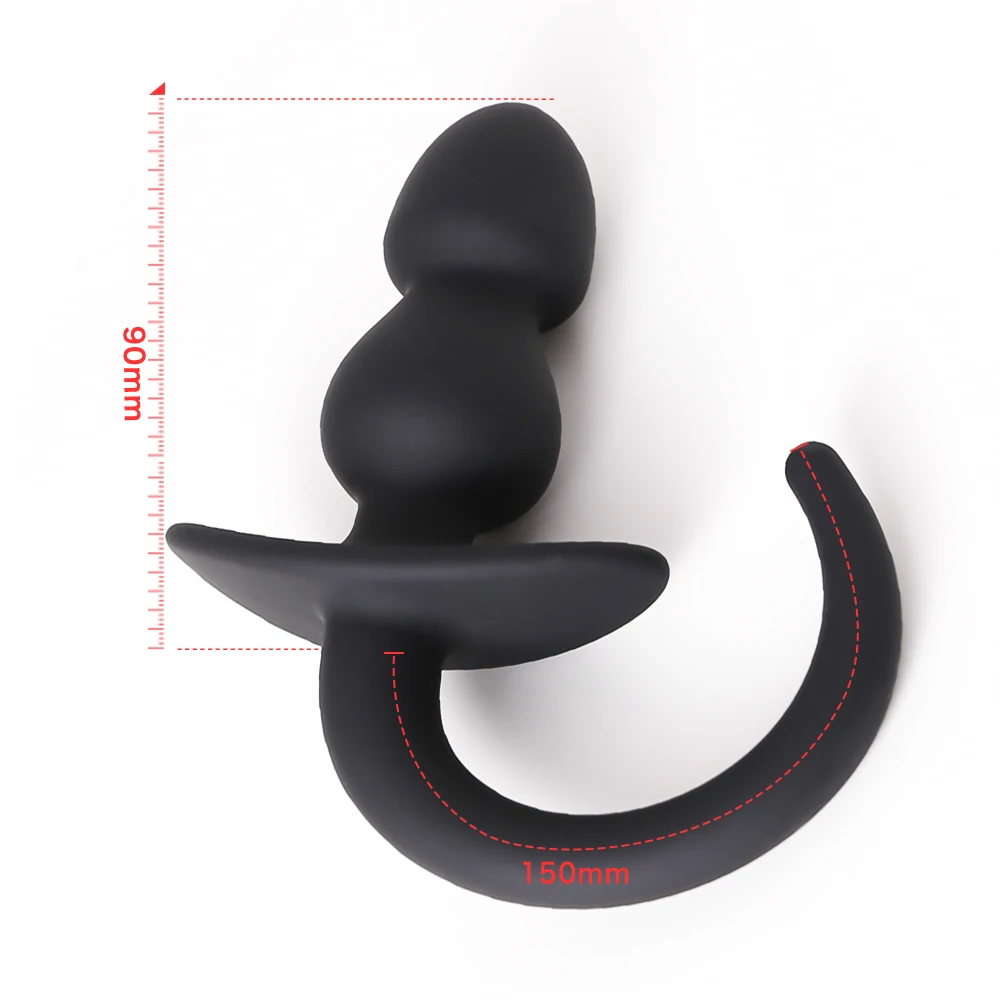 Silicone Erotic Dog Tail Anal Plug Sex Toys For Female Male Gay Puppy Tails Anal Beads Stimulator Cosplay Slave Butt Plug Fetish