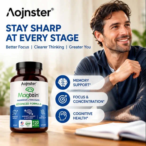Advanced Magnesium L-Threonate Magtein Capsules, Memory & Learning Support, Plant Based Veggie Caps, Brain Nutrition Supplement
