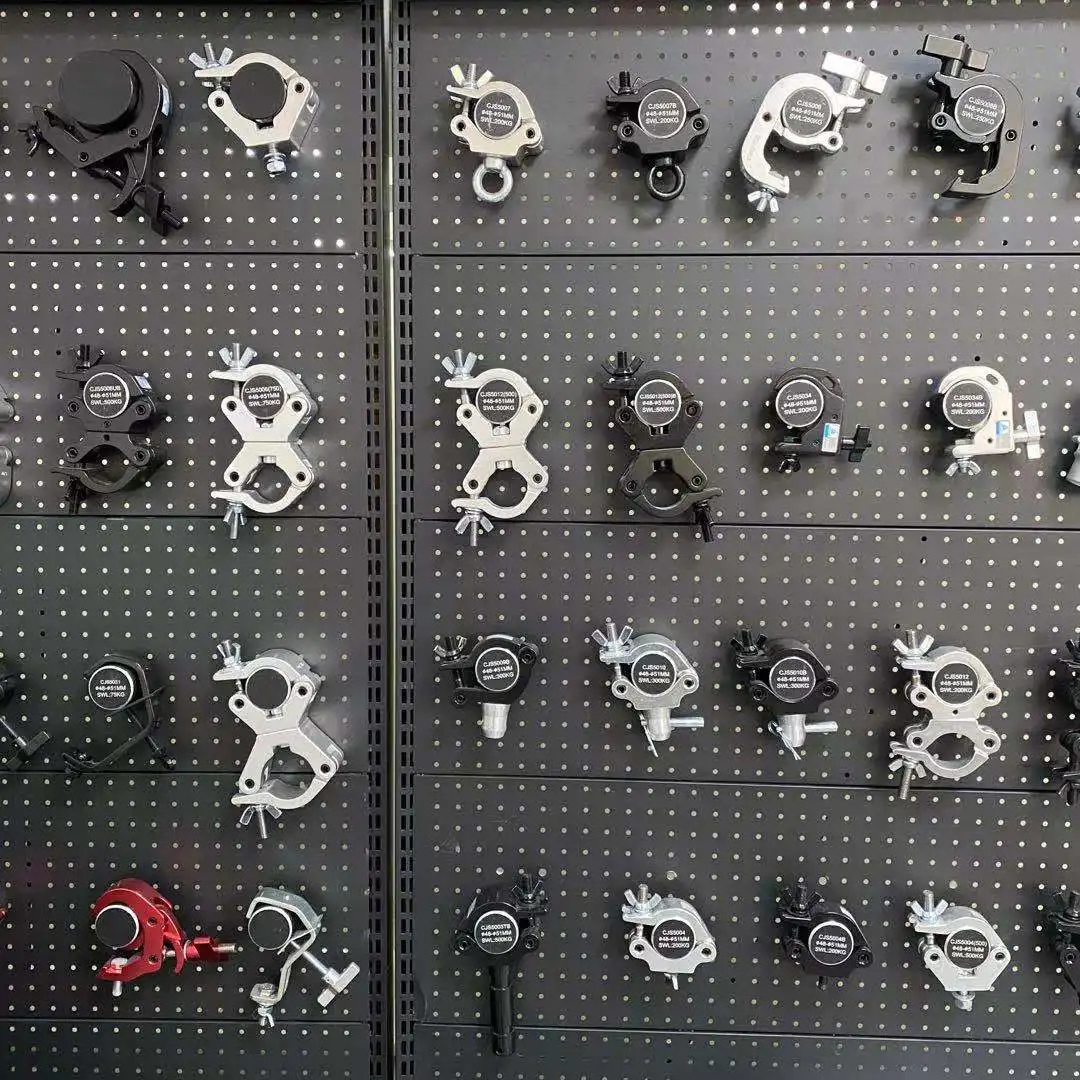 2-Count JR Clamp Post Load 75kg Stage Light Alumuniuum Alloy 6061-T6 Fasten Trussing Tube 32-35mm Pipe Coupler Truss Hook