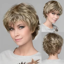 HAIRJOY Synthetic Hair Wig Curly  Short Bob Wig  Fluffy Style for Women