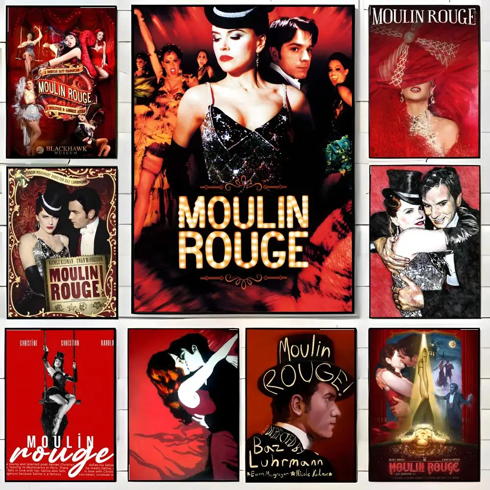 M-Moulin Rouge Poster High-definition Waterproof Poster Stickers Suitable For Bedroom Living Room Home Decoration
