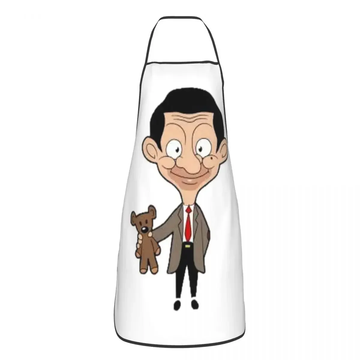 Mr Bean Cartoon Aprons Chef Cooking Cuisine Tablier Sleeveless Bib Kitchen Cleaning Pinafore for Women Men Gardening