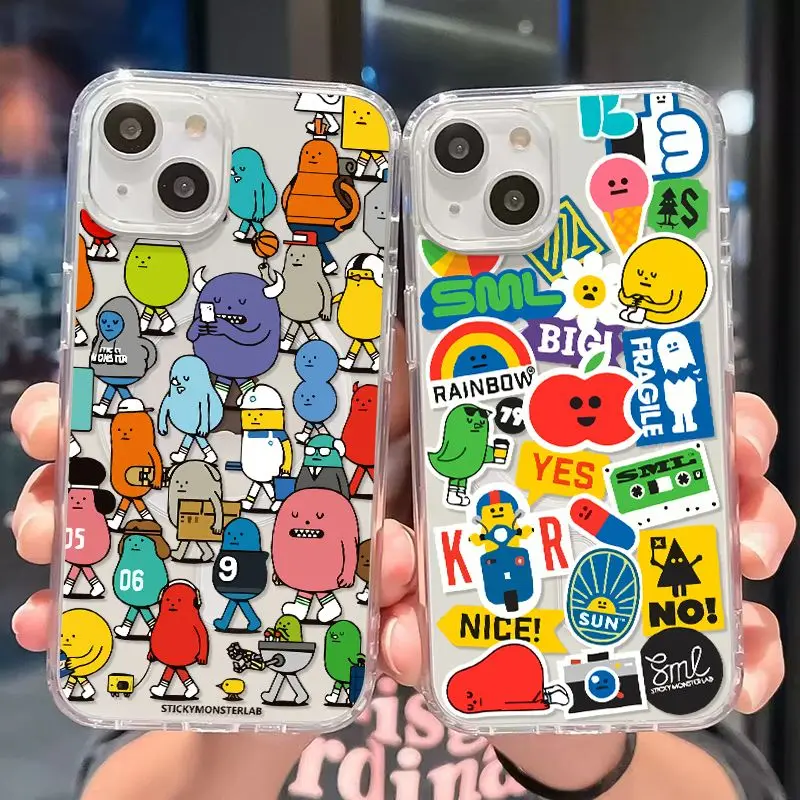 Zabawne, magnetyczne etui na telefon Magsafe Sticky Monster Lab do Samsung Galaxy S25 S24 S23 S22 S21 S20 FE Plus Ultra 5G Soft Cover