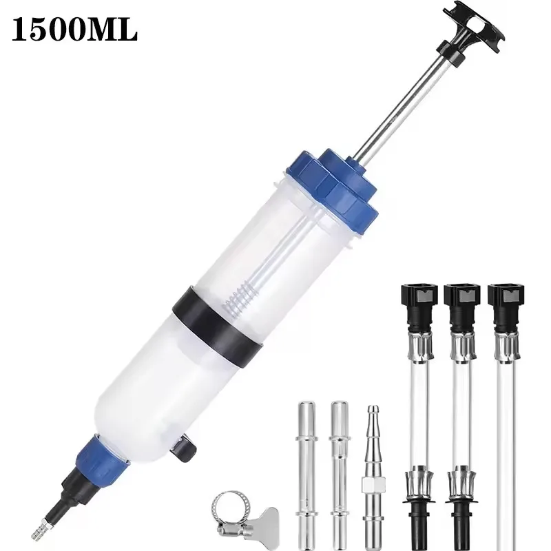 1500ML Car Oil Fluid Extractor Filling Syringe Bottle Transfer Fuel Extraction Liquid Oil Auto Manual Brake Oil Pump