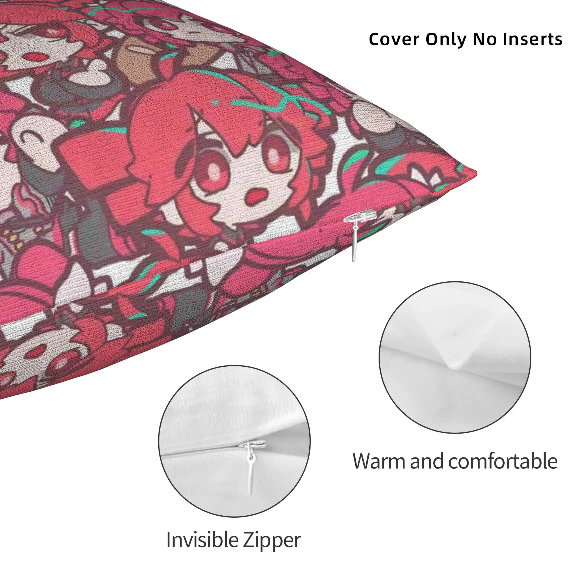 Kasanes Virtual Singer Tetoes Pillowcase Printing Polyester Cushion Cover Gift Cartoon Cute Pillow Case Cover Home Square