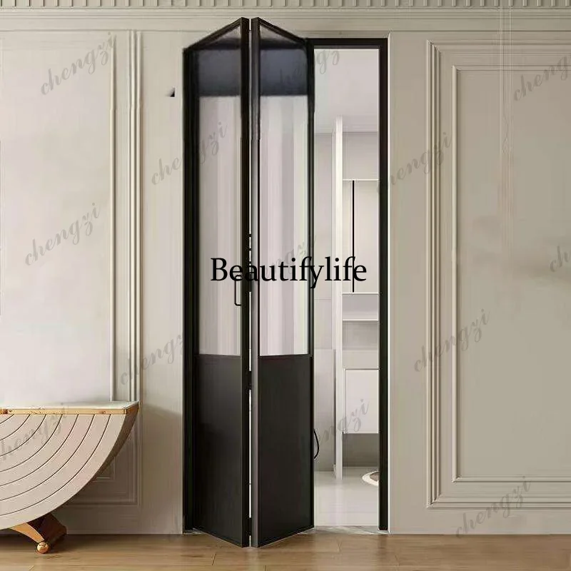 Y136  Customization Wholesale Custom Aluminum Lightweight Soundproof Glass Double-Fold Doors Panoramic Folding Door