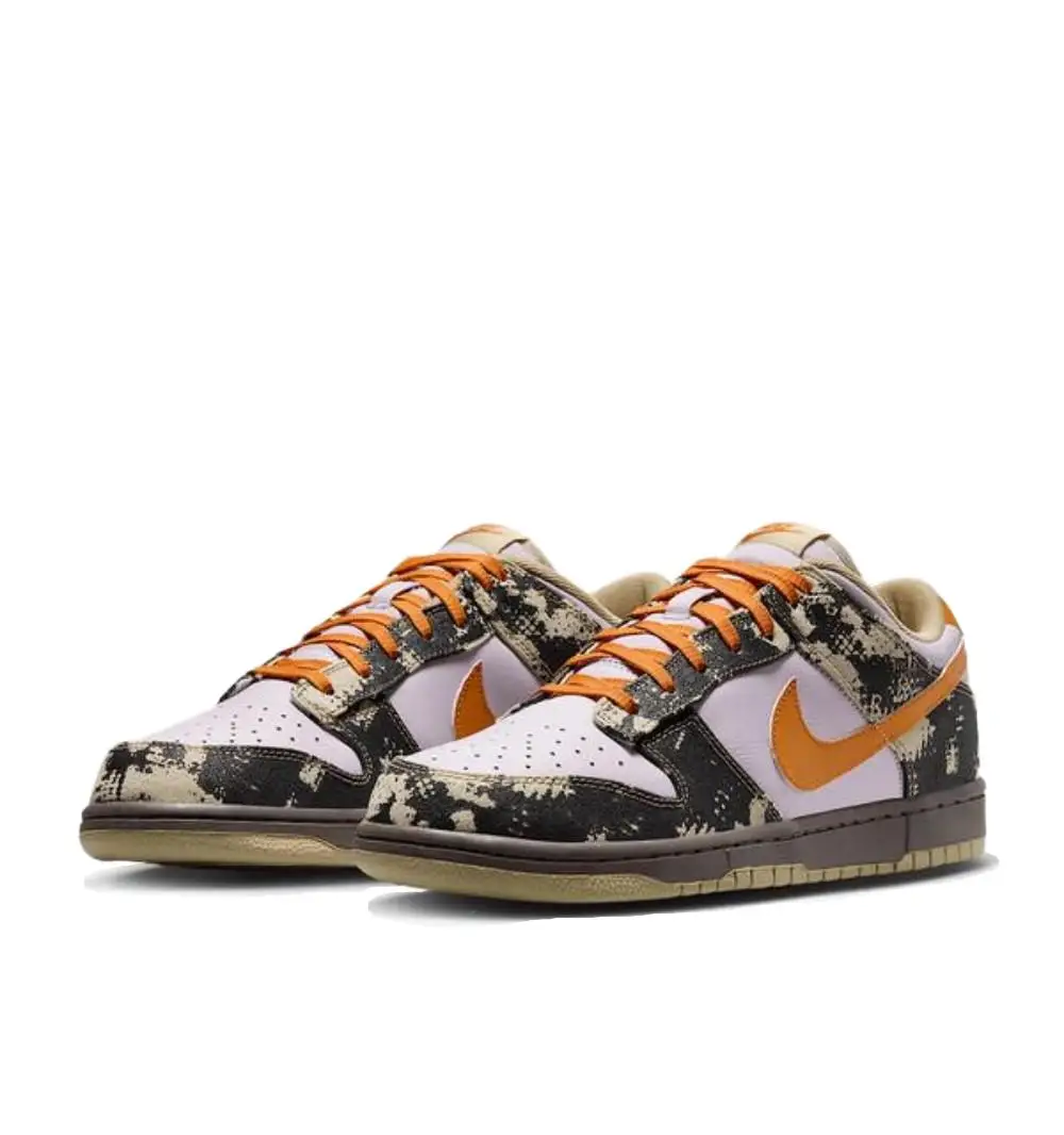 

Nike Dunk Low - Versatile Thin Sole Slip-Resistant & Durable Low-Top Skate Shoes Unisex Style White/Black/Orange IB2260-500