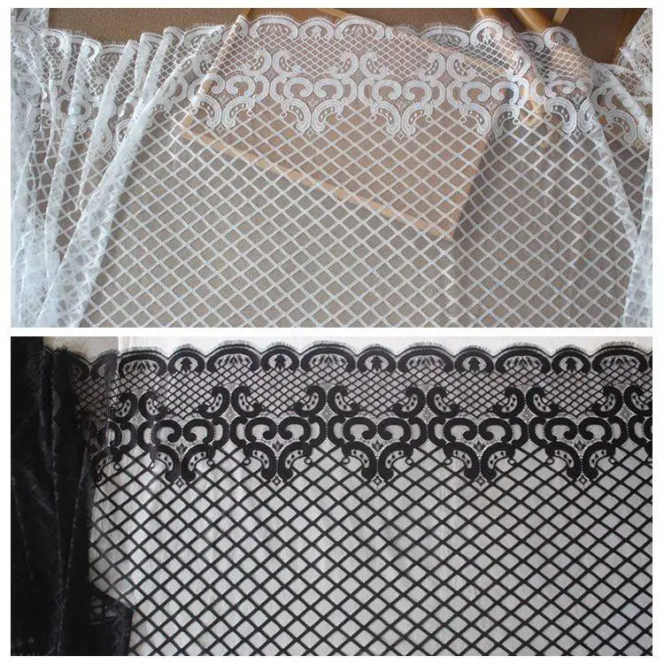 

1.5 Meter Wide DIY Eyelash Lace Trim for Cheongsam Dresses Skirts Shawls Home Decor Clothing Accessories