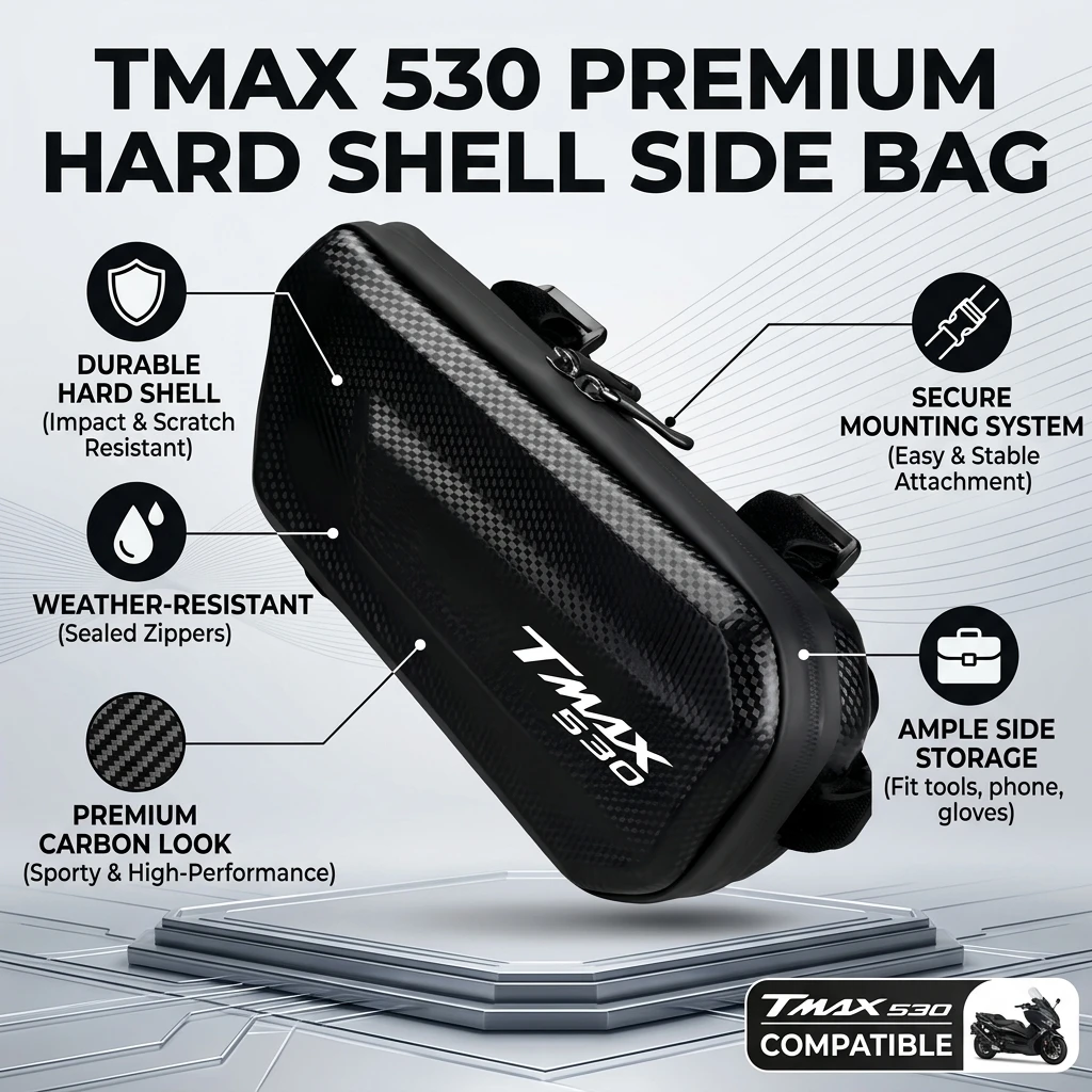 Easy To Clean Large Capacity EVA Motorcycle Saddle Bag Tool Bag With LOGO For Yamaha T MAX TMAX 500 530 T-MAX530 TMAX500