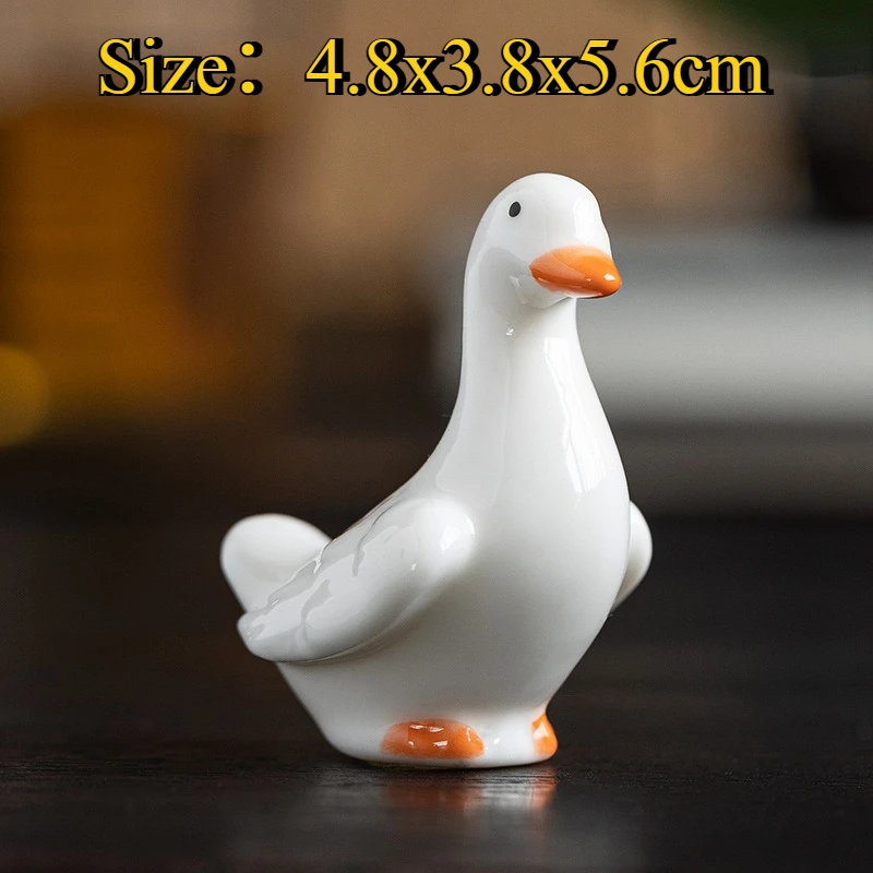 Ceramic Small Duck Figurine Simple Modern Decor, Suitable for TV Cabinet, Fountain, Stone Trough, Fish Pond Landscape Decoration