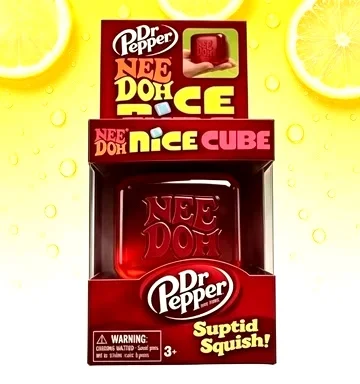 schylling NeeDoh Dr Pepper Squishy Toy Stress Relief Soft Squeeze Fidget Cube for Kids Adults Anxiety Sensory festival gifts