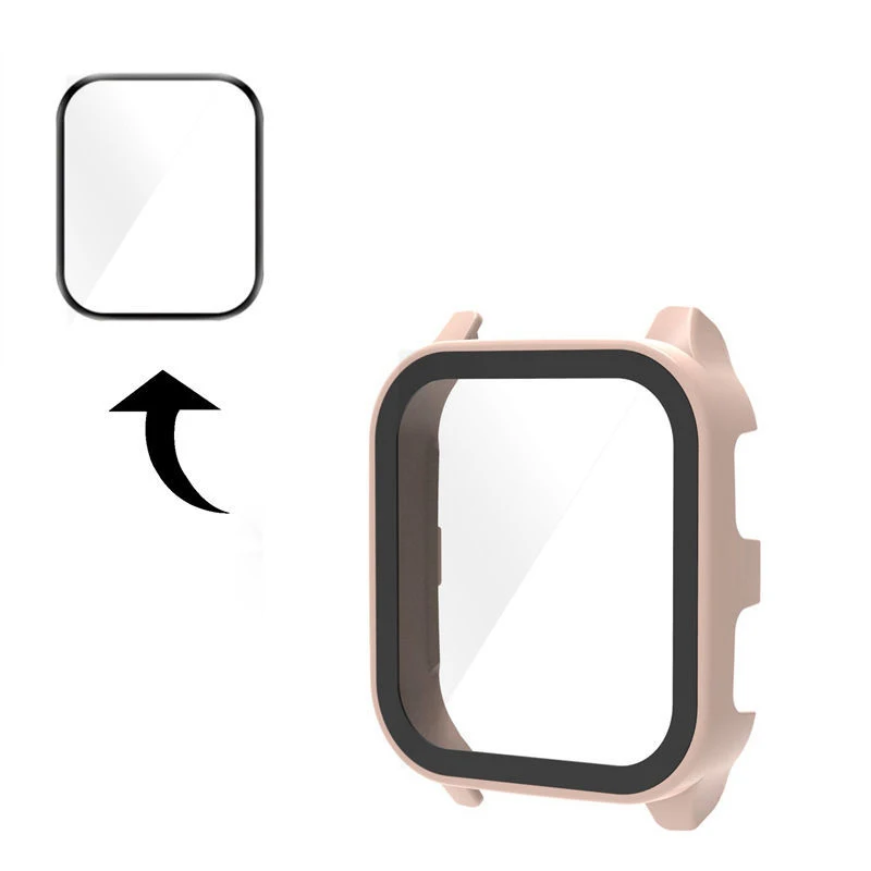 Hard PC Case Tempered Glass Screen Protector Protective Cover for Garmin Venu Sq 2 Music Sq2 Smart Watch