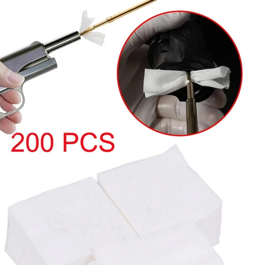 200PCS Cleaning Patches Clean Cloth Patch Cleaning Tool Highly Water Absorption Cotton Air Soft Tactical Accessories