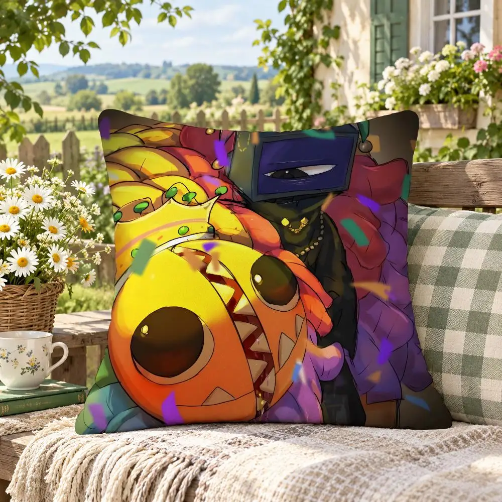 Game Fantasy D-Dandy's World Cushion Cover Soft Short Plush Anti-Mite Sofa Bedroom Den Car Dorm Decor Gifts