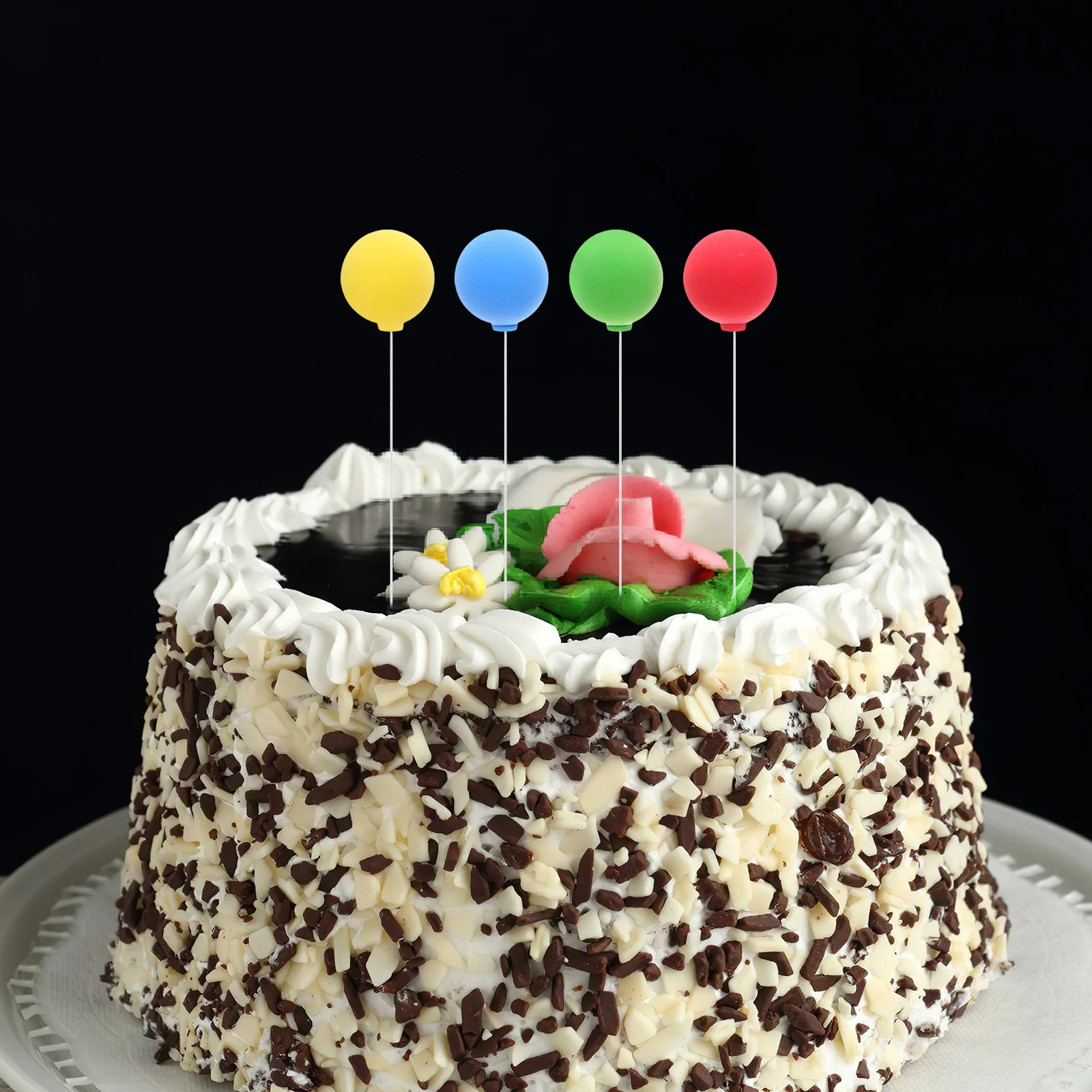 

40Pcs Mini Balloon Cake Toppers Colorful Round Clay Balls Birthday Party Cake Decoration Cupcake Picks Dessert Toppers