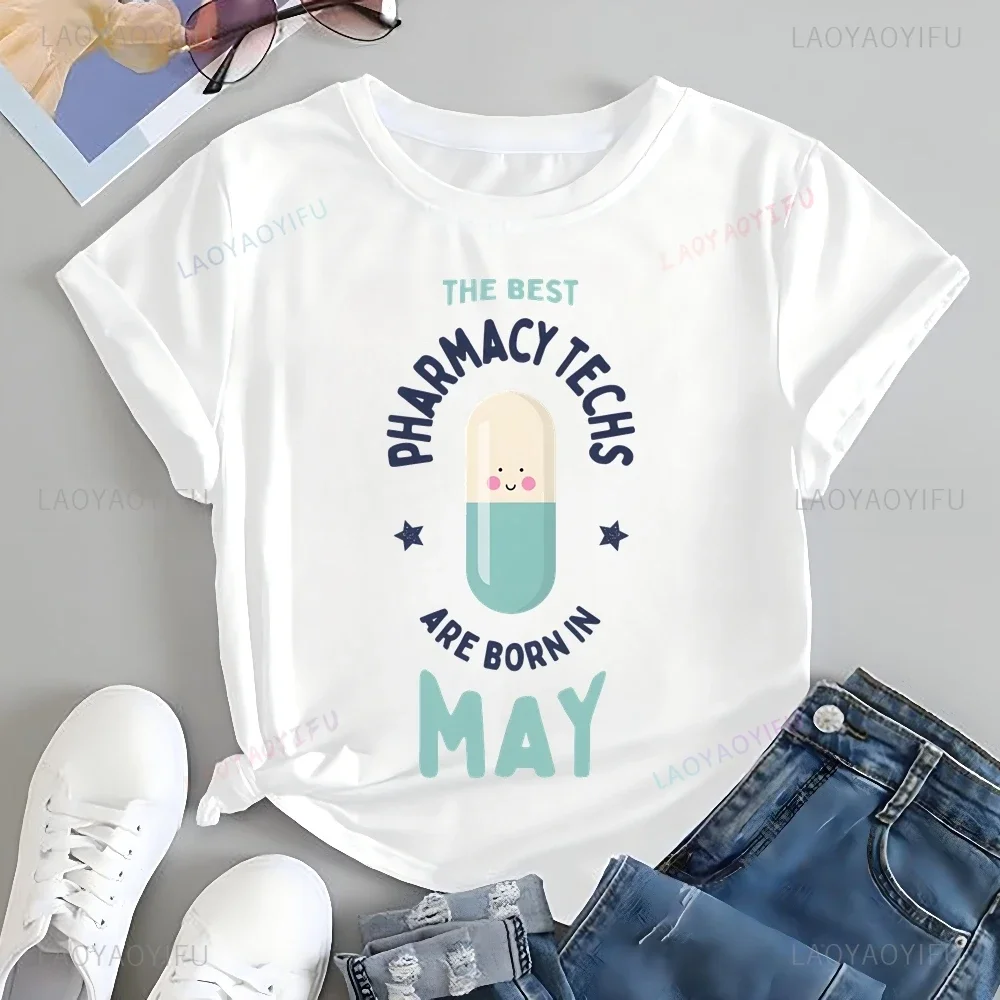 أفضل تقنية الصيدلة ولدت في تي شيرت مطبوع تي شيرت فني الصيدلة الصيدلة للجنسين قميص قطني كبير تي شيرت #6