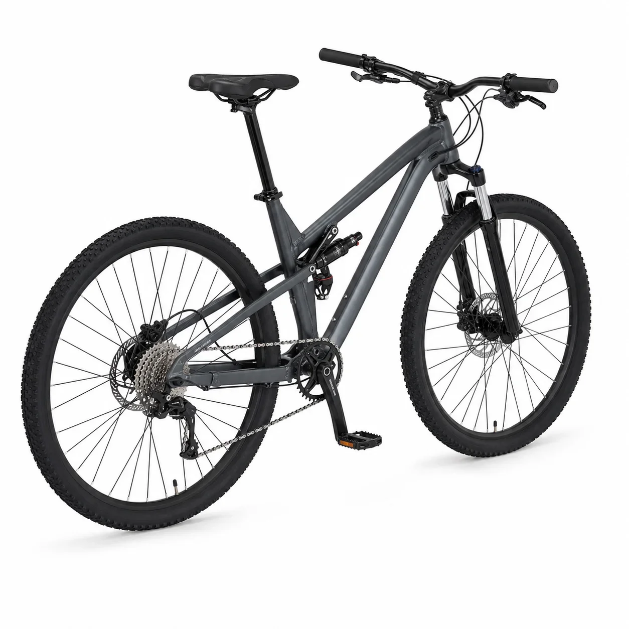 Aluminum Alloy 26/27.5 Inch Full Suspension Soft Tail Mountain Bike for Men Shock Absorbing Off Road Cycling Ent-8-HD-ShadowGrey