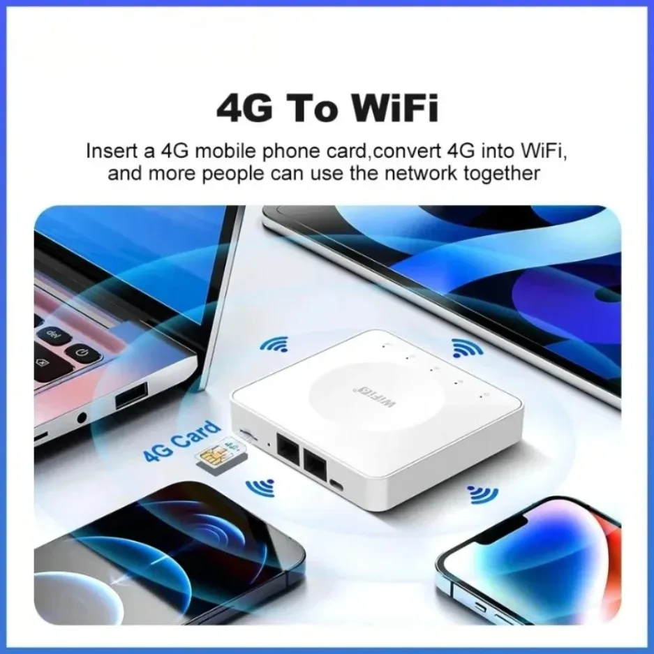 4G LTE Router WiFi 6 SIM Card Modem for Asia Africa Europe Support 32 Device Connections Mobile Wireless Router Typc-C Interface