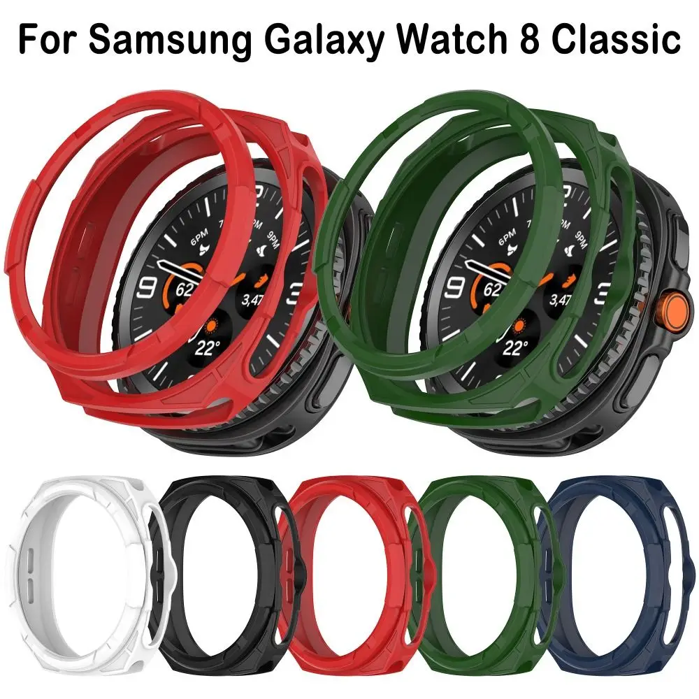 

TPU Protective Case Anti-Scratch Soft Screen Protector Hollow Edge Shell for Samsung Galaxy Watch 8 Classic